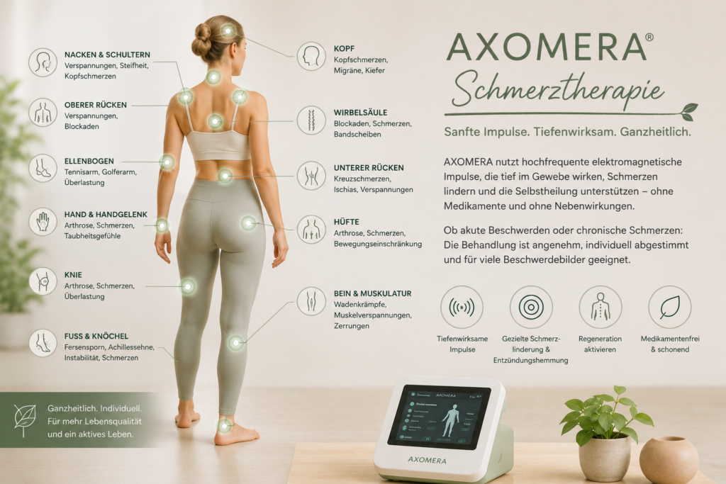 Schmerztherapie mit Axomera - mögliche Körperstellen